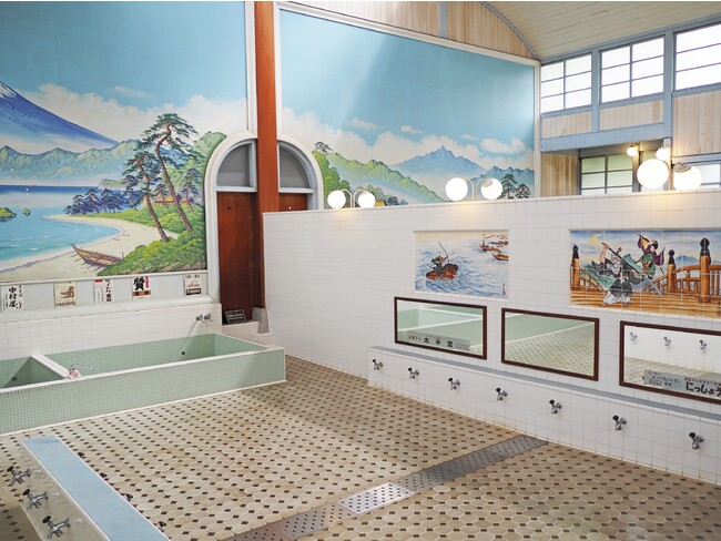 子宝湯浴室のタイル　1929 年（昭和4）　江戸東京たてもの園内