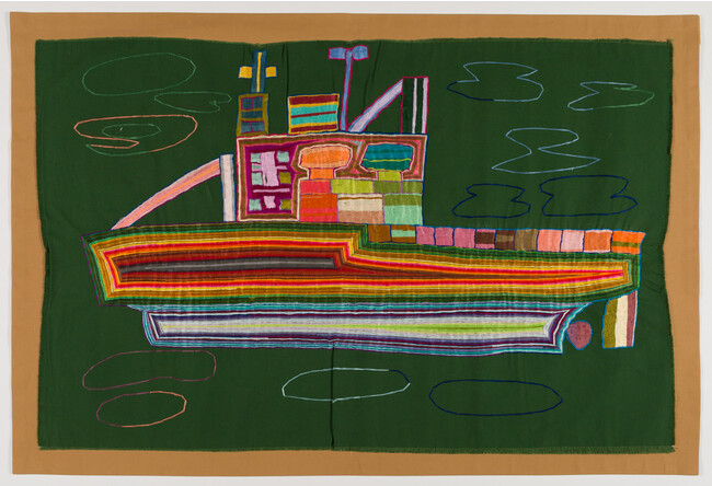 松原日光《はたらく船》制作年不詳 作家蔵 提供:art space co-jin「アートと障害のアーカイブ・京都」 松原日光《はたらく船》制作年不詳 作家蔵 提供:art space co-jin「アートと障害のアーカイブ・京都」