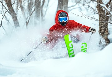 西日本No,1の積雪、雪質を活かすツリーラン