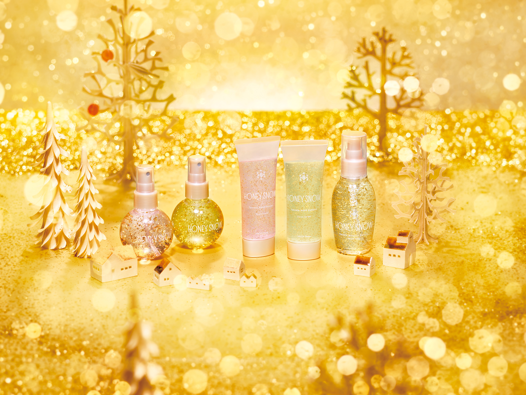 ゴールドフレークが舞うファンタジックな贅沢コスメ 新シリーズ ハニースノー の登場です 株式会社スタイリングライフ ホールディングス l カンパニーのプレスリリース