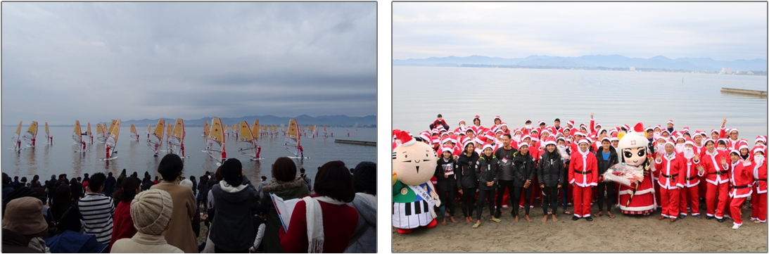 浜松市 ビーチ マリンスポーツ推進協議会クリスマスフェスタ 100人のサンタが浜名湖に大集合 を初開催 浜松市のプレスリリース