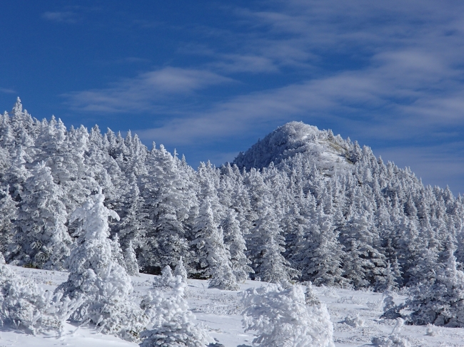 雪景色の四阿山