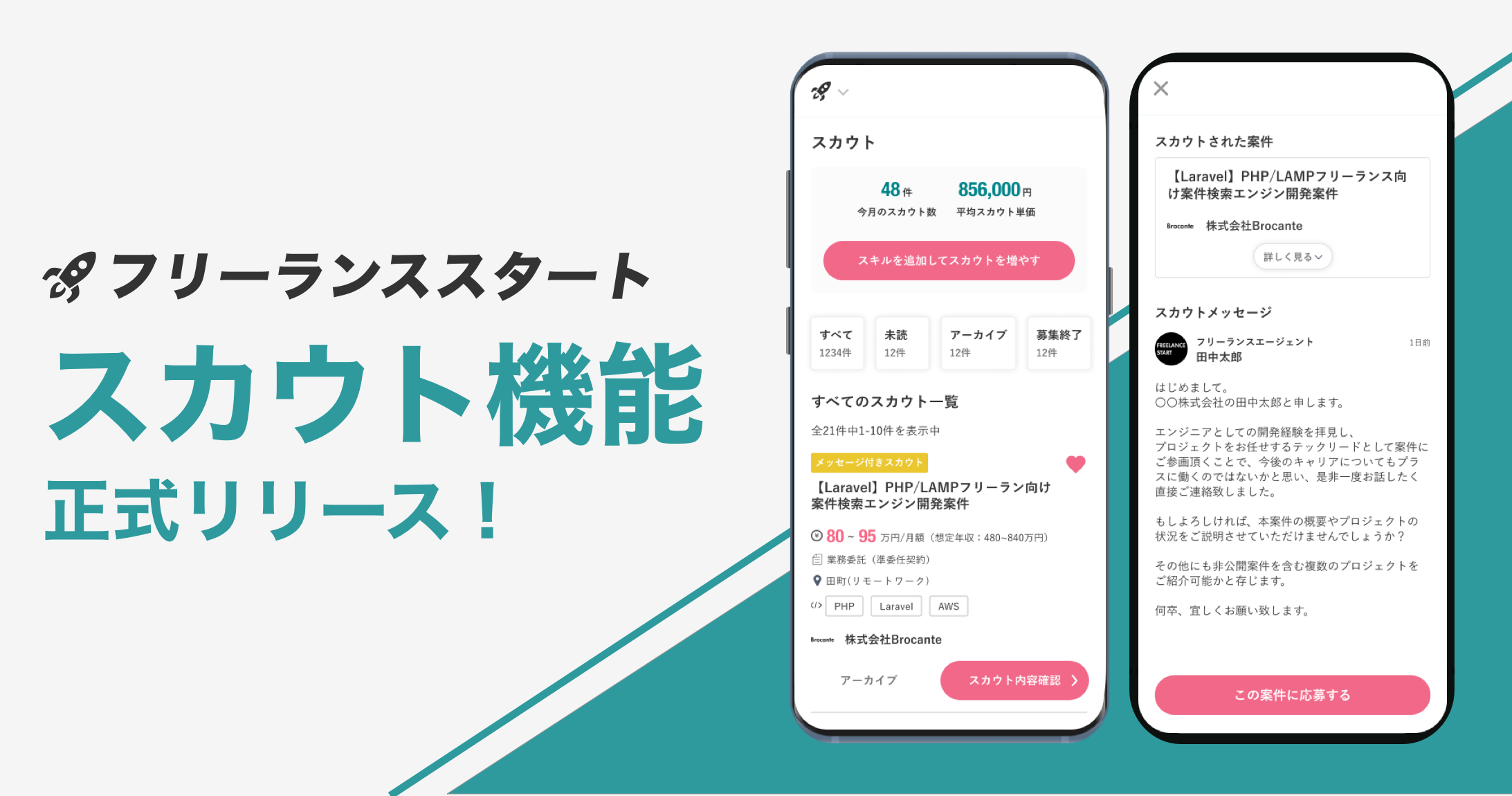 Itフリーランスの求人案件数23万件の フリーランススタート が無料スカウトサービス フリーランススタート スカウト を12月9日より正式リリース 株式会社brocanteのプレスリリース