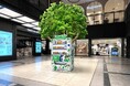 本物の木と融合した特別仕様の自動販売機世界環境デーに合わせて「CO2を食べる自販機」を展示