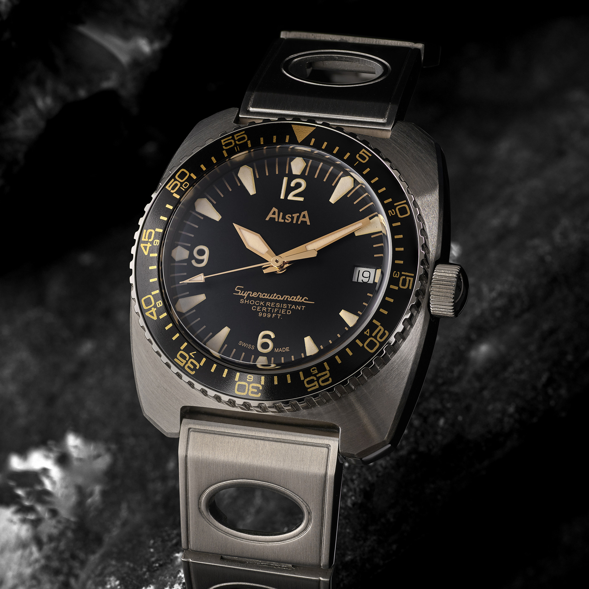 希少 ALSTA アルスタ ダイバー ヴィンテージ ジョーズウオッチ 当時物  