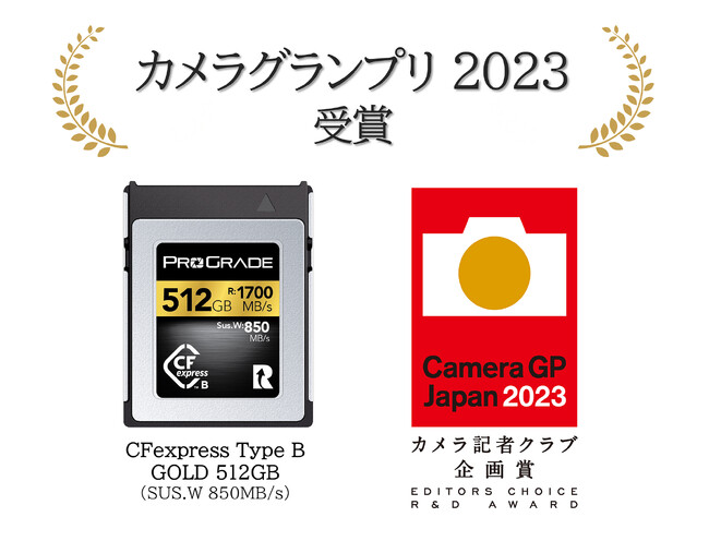 CFexpress Type B GOLD 512GBが、カメラグランプリ2023カメラ記者