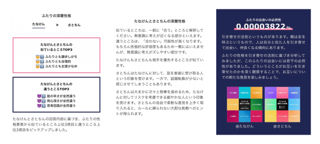 エムグラム診断に新機能、友人や恋人と楽しめる「#ふたりの深層性格 by