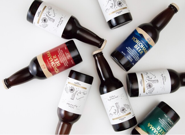 「横浜ビール」と提携したオリジナルラベルのビール