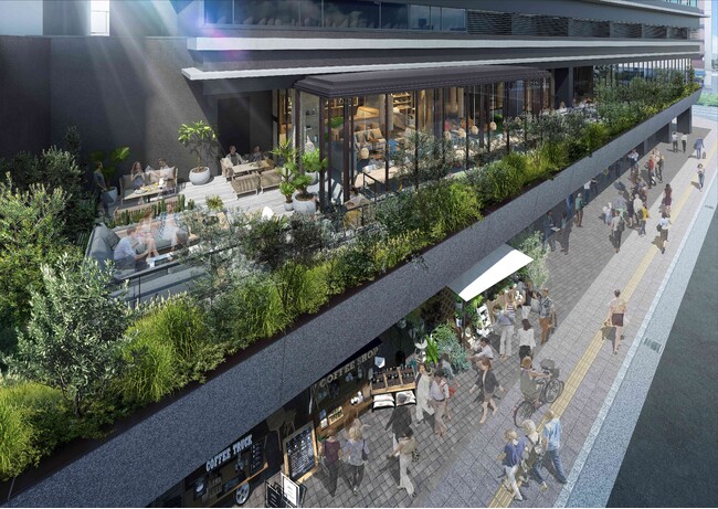 緑化バルコニーと公開空地のピロティ 緑化バルコニーと公開空地のピロティ