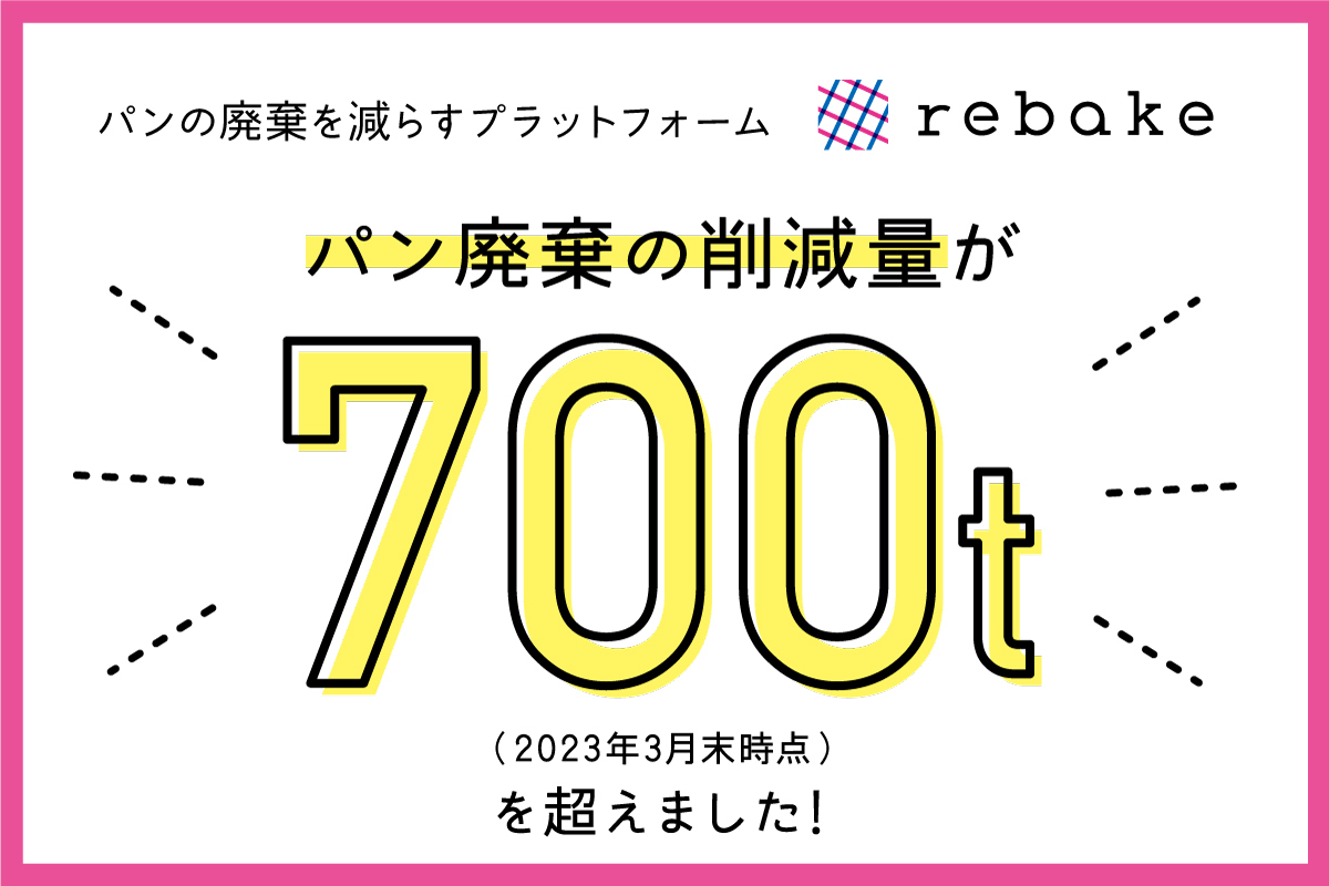 パンのお取り寄せをすることで、フードロス削減に貢献できるパンの通販プラットフォーム「rebake(リベイク)」、パン廃棄の削減量が700トンを突破！