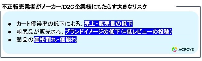 不正転売業者もたらす大きなリスク