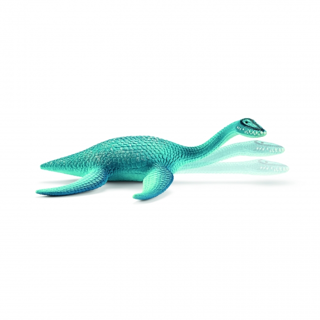 プレシオサウルスはヘビとウミガメを合わせたような姿でした。特徴的な長い首を動かすことができます