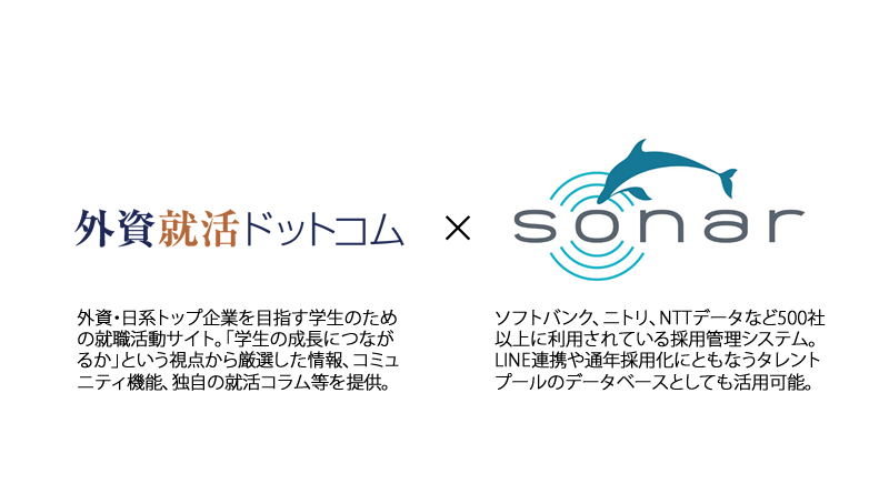 採用管理システム Sonar 外資就活ドットコム とのapi連携を開始 イグナイトアイ株式会社のプレスリリース