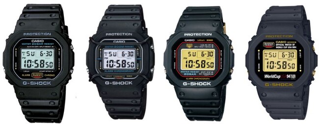 DW-5600C（1987年）／DW-5800C（1987年）／DW-1983（1993年）／SWC-05（1994年）