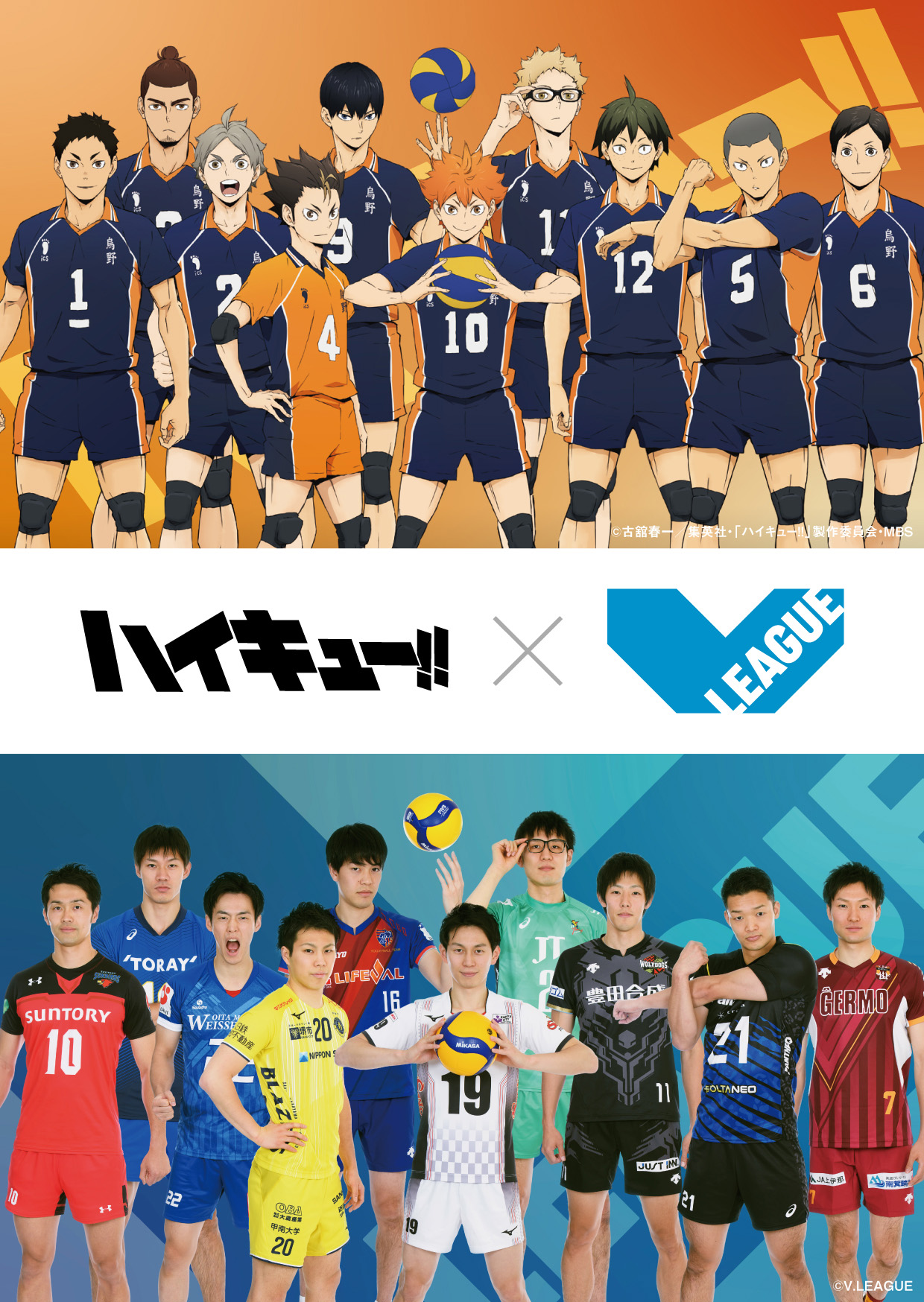 バレー Vリーグ ハイキュー V League コラボビジュアルが完成 一般社団法人日本バレーボールリーグ機構のプレスリリース