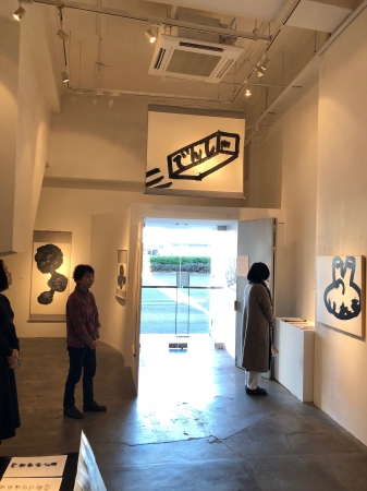 展示風景　山本尚志作品（右2作品）と、Ayako Someya作品（左2作品）