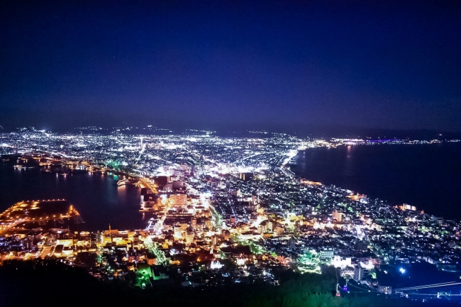観光名所の函館市夜景