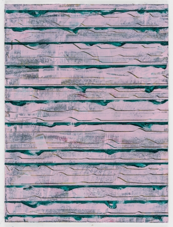 ©️Pius Fox, Luftschlangen, 2019, oil and egg tempera on paper on aluminium, 24 x 18 cm