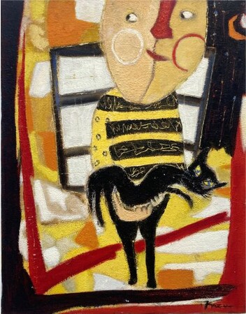 出展作品「ともだち」、メディア:油彩、サイズ:41cm × 31.8cm、制作年:2016、アーティスト:根石和子 出展作品「ともだち」、メディア:油彩、サイズ:41cm × 31.8cm、制作年:2016、アーティスト:根石和子