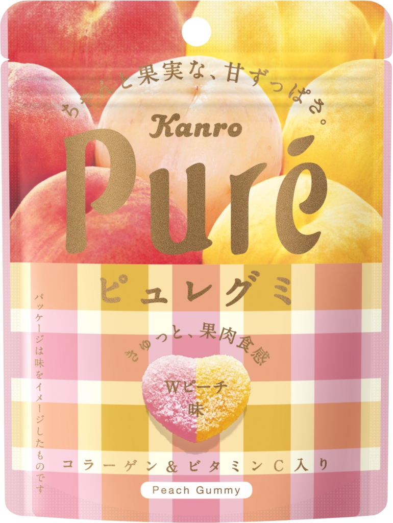 ピュレグミ 歴代フレーバーの中でも ピーチシリーズ は人気no 1 白桃と黄桃の2種類の桃果汁を使用 ピュレグミwピーチ カンロ株式会社のプレスリリース