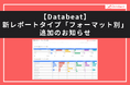 【Databeat】新レポートタイプ「フォーマット別」追加のお知らせ