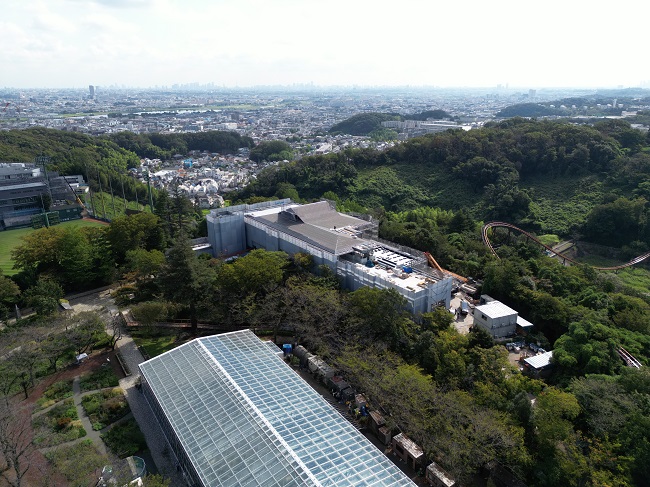 建設中の花景の湯(9月15日時点)