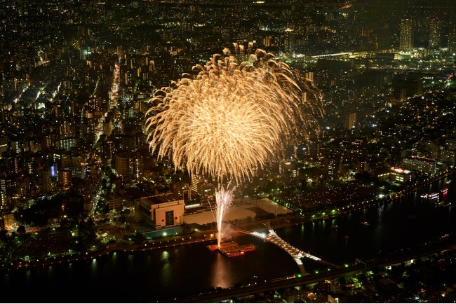 △展望台から見た花火 (昨年の様子) (C)TOKYO-SKYTREE △展望台から見た花火 (昨年の様子) (C)TOKYO-SKYTREE