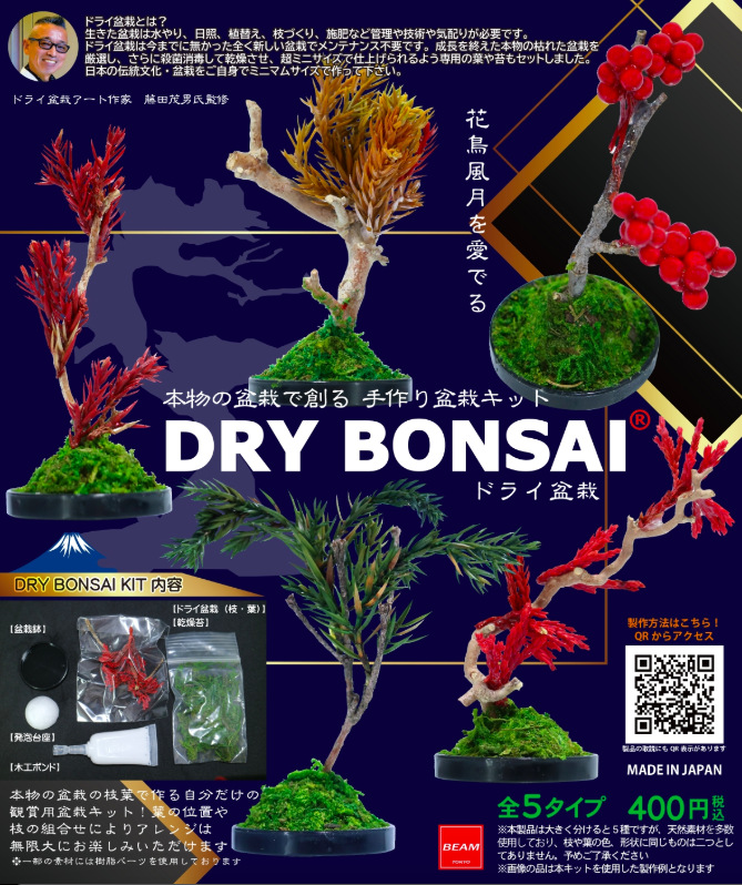 DRYBONSAI Tokyo GINZA Salonプロデュース ​本物の盆栽で創る、手作り盆栽キット『ガチャ盆 』発売決定！｜株式会社ブライトリンクのプレスリリース