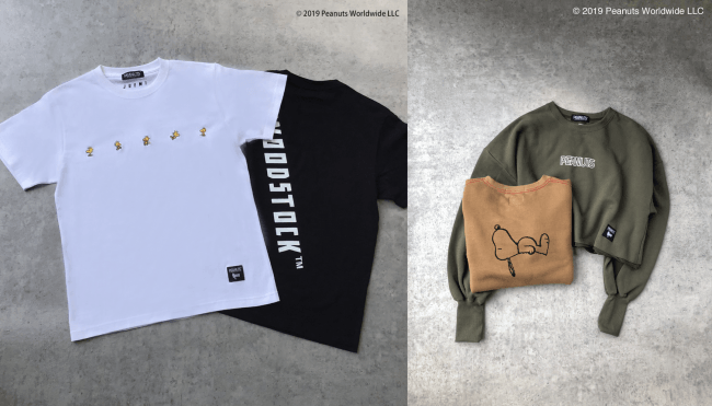 左：WOODSTOCK T恤（2色，6，254日元），右：Astral Projection Sweat（2色，12，960日元）