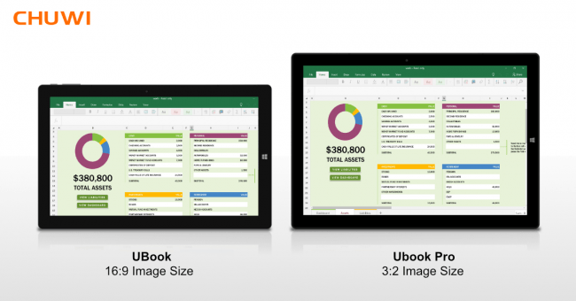 UBook・UBook Pro Excelの使用イメージ比較