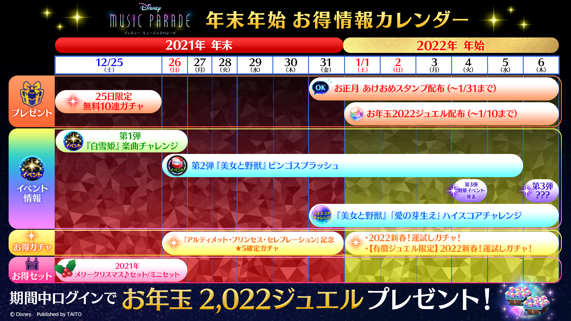 ディズニー ミュージックパレード アルティメット プリンセス セレブレーション 記念イベント第2弾 12月26日 日 より 美女と野獣 ビンゴスプラッシュイベント開催 株式会社タイトーのプレスリリース