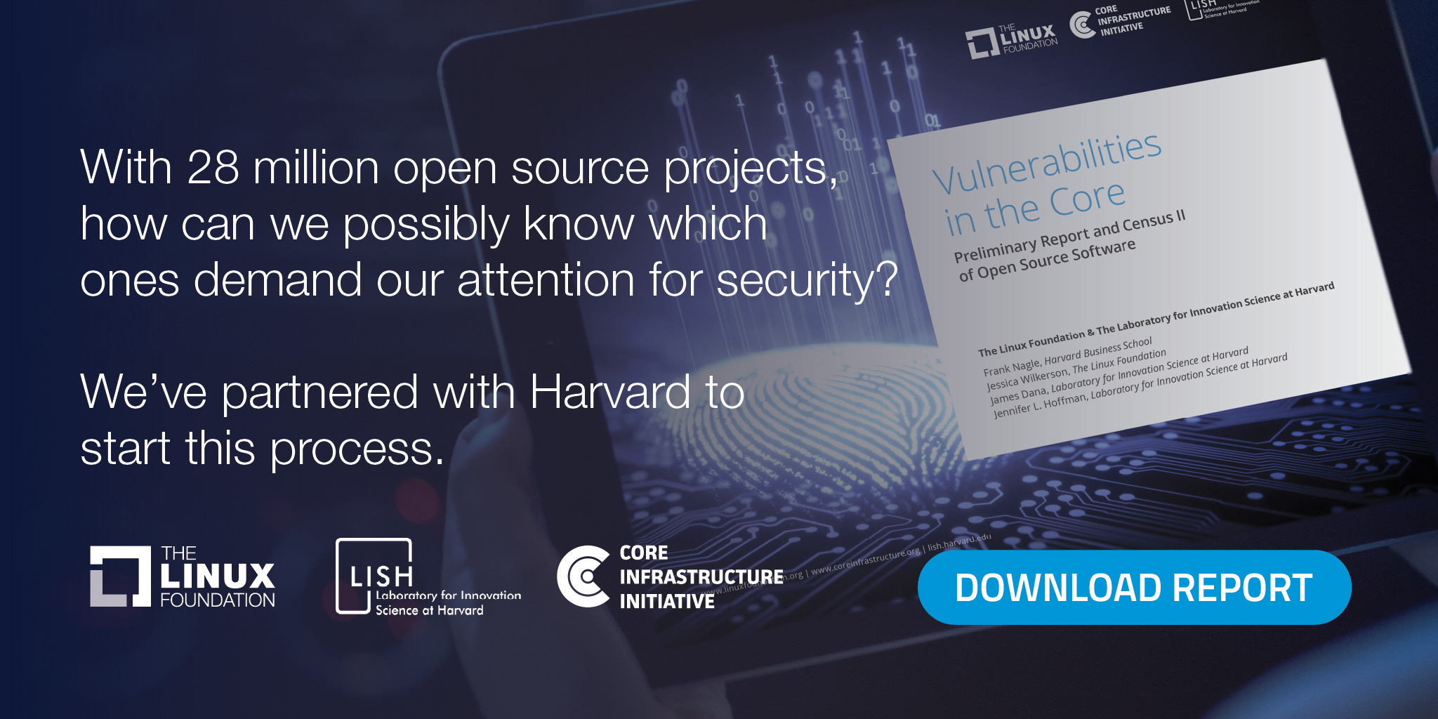 Linux Foundation とハーバード大学イノベーションサイエンス研究所がオープンソース ソフトウェア セキュリティのための調査結果を