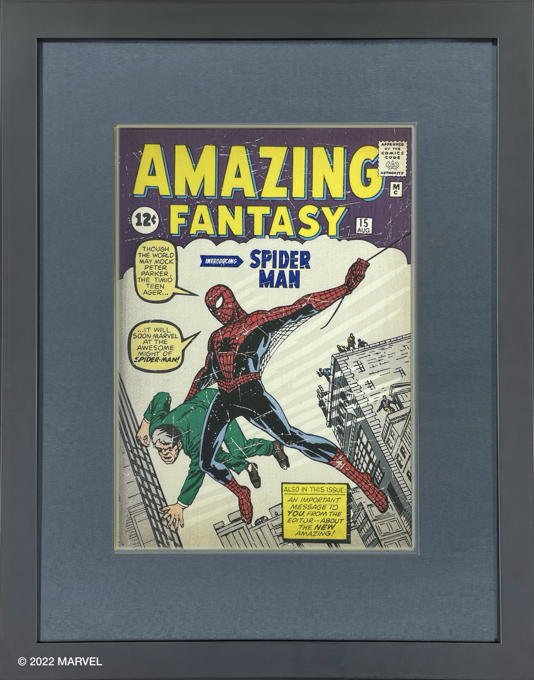スパイダーマン60周年を記念し、1962年「Amazing Fantasy #15」表紙デザインを江戸伝承浮世絵で再現！100部限定にて8月1日 より予約受注開始！｜ロイヤルセランゴールのプレスリリース