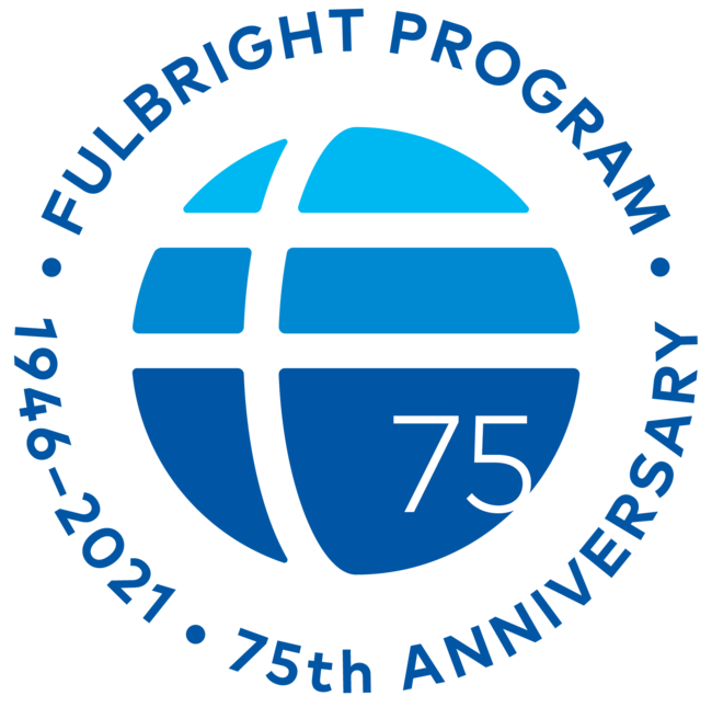 世界フルブライト制度75周年ロゴ