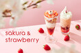 【nana’s green tea】春の定番「桜」シリーズが今年も登場。苺のショートケーキをモチーフにしたパフェと、桜あん×苺のティーゼリーラテを2月24日より発売