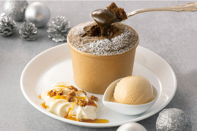 ほうじ茶シフォン フォンダンプレート キャラメルアイス添え ほうじ茶シフォン フォンダンプレート キャラメルアイス添え