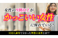 「かっこいい女性の条件」1位は「芯の強さ」77.00％｜女性の96.00％が「かっこいい女性」に憧れ、身近にいると回答した人は35.00％（ハッピーメール調べ）