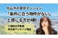 「条件に合う物件がない」と感じる方が約4割｜松山市の賃貸マンションについて来店者アンケート調査