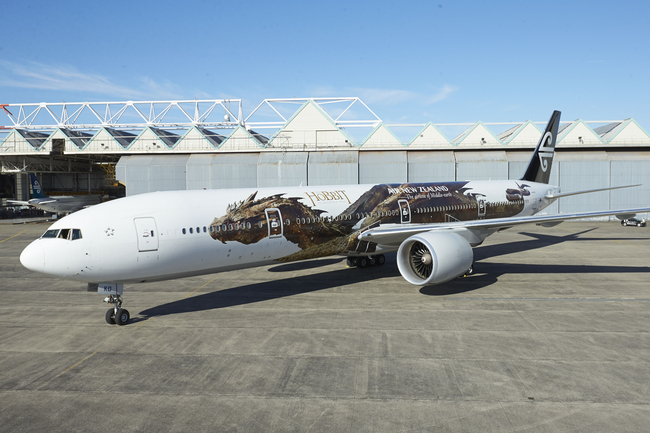 ▲ドラゴンが描かれたニュージーランド航空のホビット機　©ニュージーランド航空