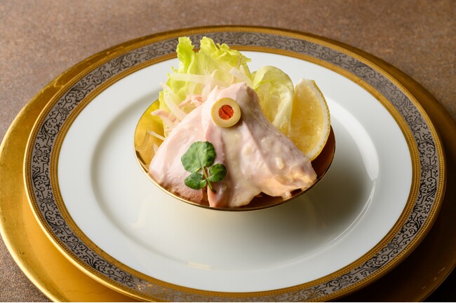 雉の前菜　ワイン入りシェフドレッシングソース