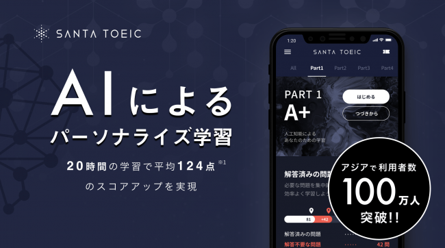 アジアで100万人が利用するai Toeic学習アプリ Santa Toeic日本版 Ios Android版を正式リリース 株式会社 Langooのプレスリリース