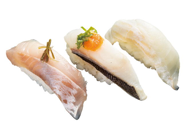 北海白身三昧 (ほっけ昆布〆・銀だら炙り・ひらめ) 540円 北海白身三昧 (ほっけ昆布〆・銀だら炙り・ひらめ) 540円