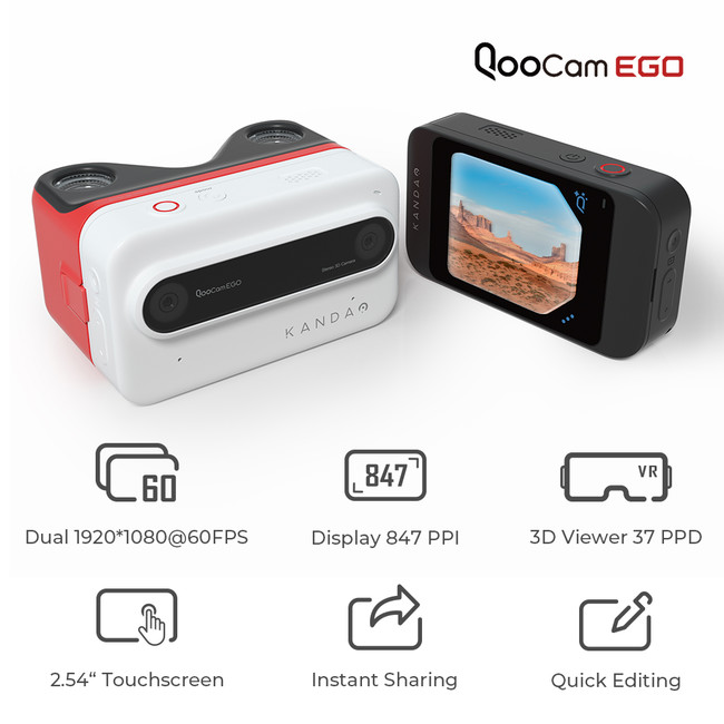 税込?送料無料】 ビューティーアップ3Dカメラ QooCam EGO 3D映像 3D