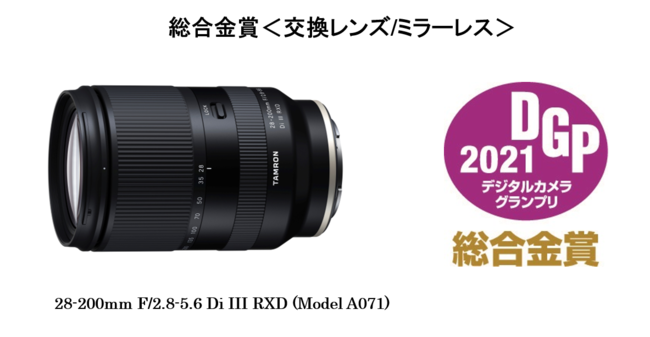 デジタルカメラグランプリ2021において 28-200mm F/2.8-5.6 Di III RXD