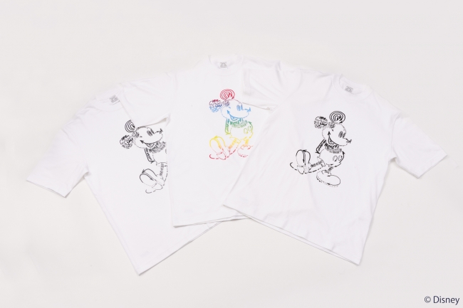 3月30日（土）に発売予定のmogno6の内田洋一郎氏が描き下ろしたミッキーマウスをプリントしたループウィラーのTシャツ