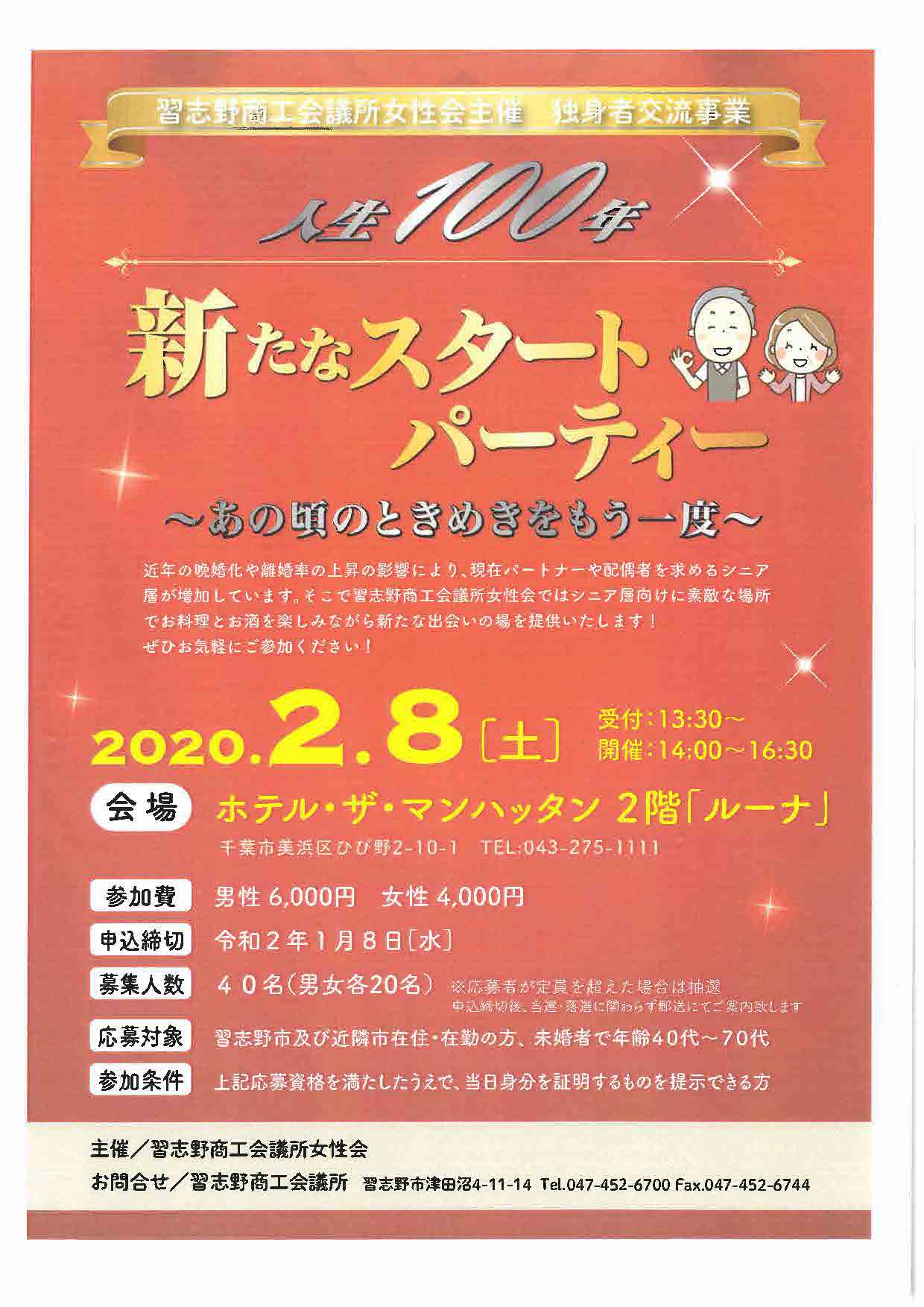 千葉県習志野市 習志野商工会議所女性会主催 人生１００年 新たなスタートパーティー を開催します 習志野市役所のプレスリリース