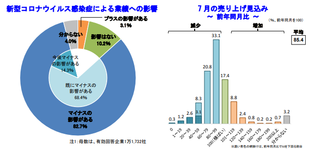 新型コロナウイルス感染症による業績への影響