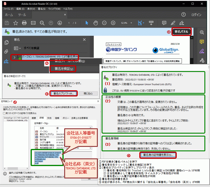 図1　シール付与されたPDFの確認方法