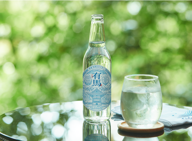 梶木源治郎によって明治8年に開かれた炭酸泉の150年の節目を記念してつくられた「有馬天然水サイダー」 梶木源治郎によって明治8年に開かれた炭酸泉の150年の節目を記念してつくられた「有馬天然水サイダー」