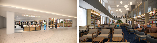 左:店舗イメージ 右:「SHARE LOUNGE」イメージ 左:店舗イメージ 右:「SHARE LOUNGE」イメージ